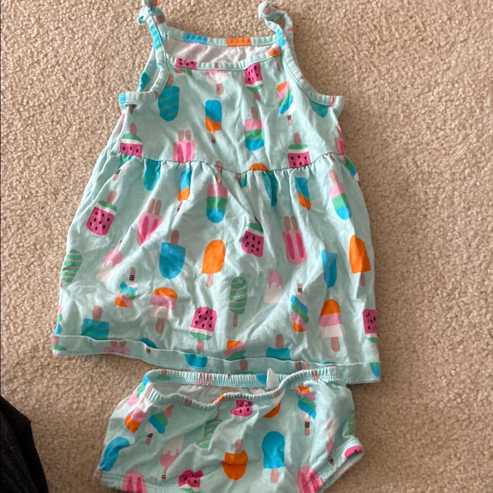 Colorful Ice Cream Print Kids Pajamas